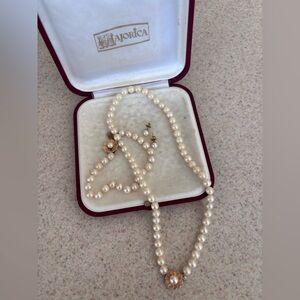 Vintage REAL Majorica pearl necklace set sterling silver